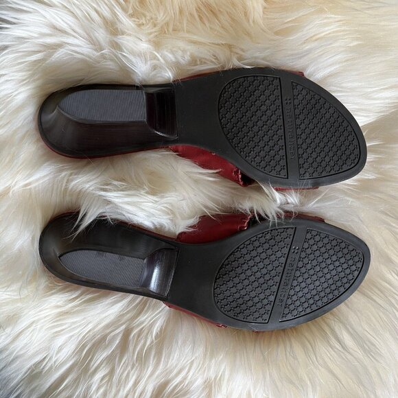 Ladies Naturalizer Dumas Red Leather Sandals Shoes Size 10M New Womens Heels - Picture 6 of 9